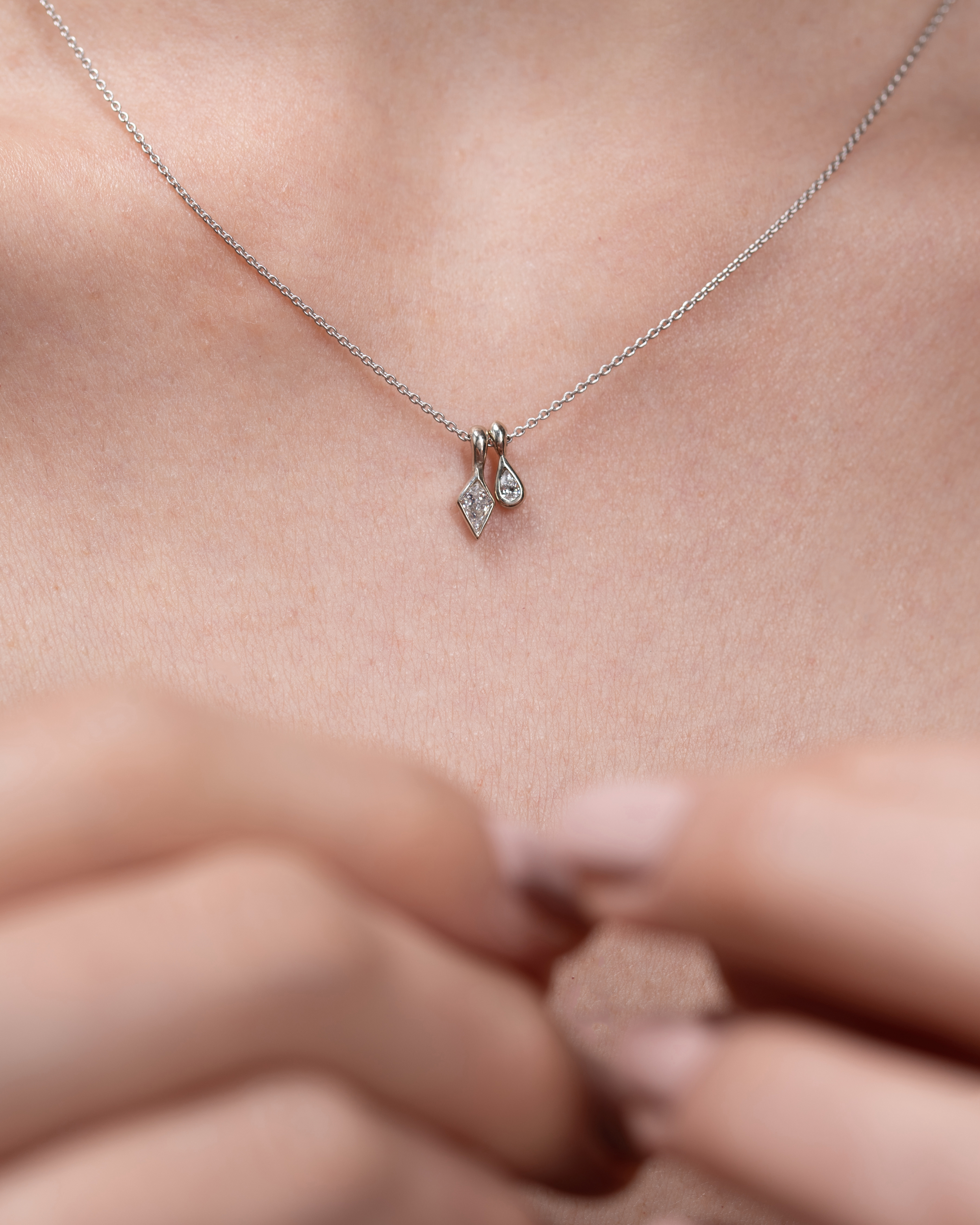 Fitzgerald Jewelry Dainty Pendants in 14k Rose Gold with Black Diamonds