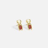 Side view of Mutation Earrings / Pearl & Ruby by Lucia B Marti
