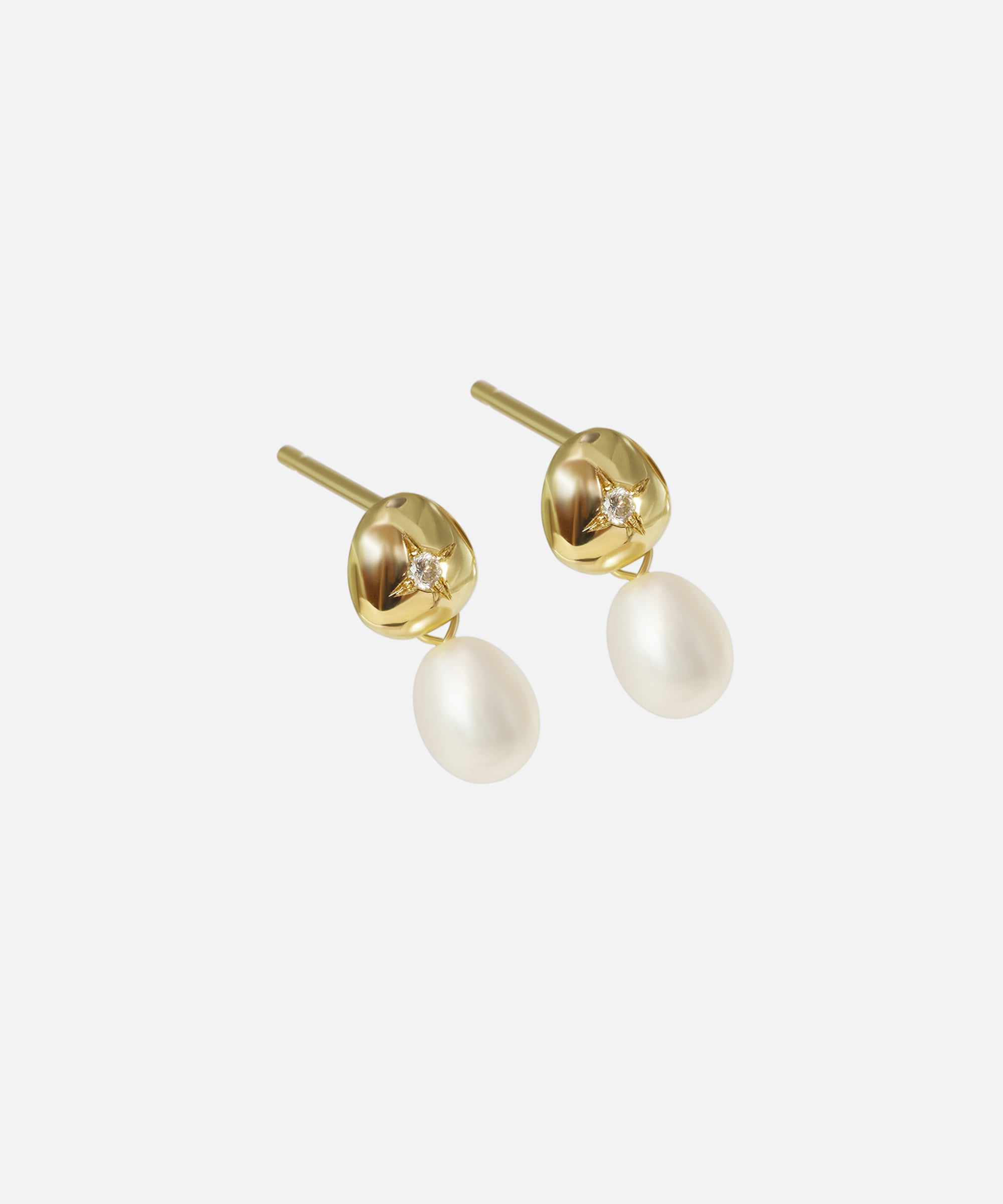 Side view of Umi / Button Triangle Earrings