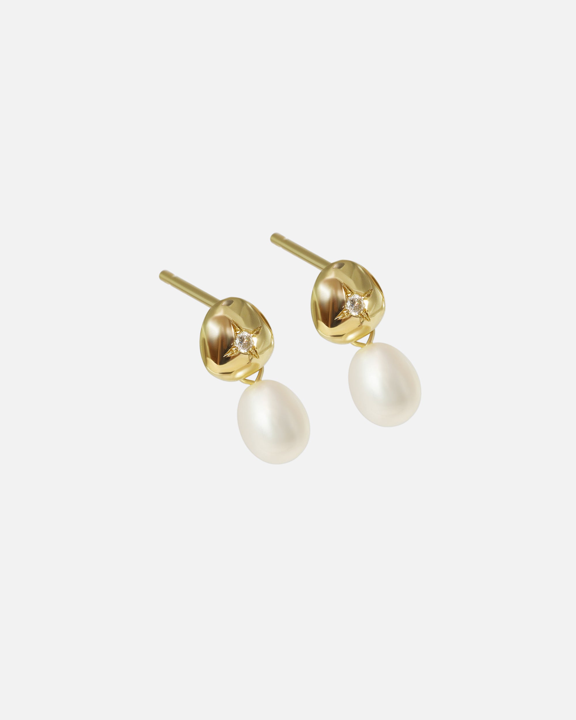 Side view of Umi / Button Triangle Earrings