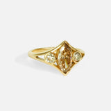 Side view of Champagne Triple Tributary Ring by Kestrel Dillon