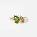 Front view of Oval & Pear Toi et Moi Ring