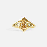 Front view of Champagne Triple Tributary Ring by Kestrel Dillon