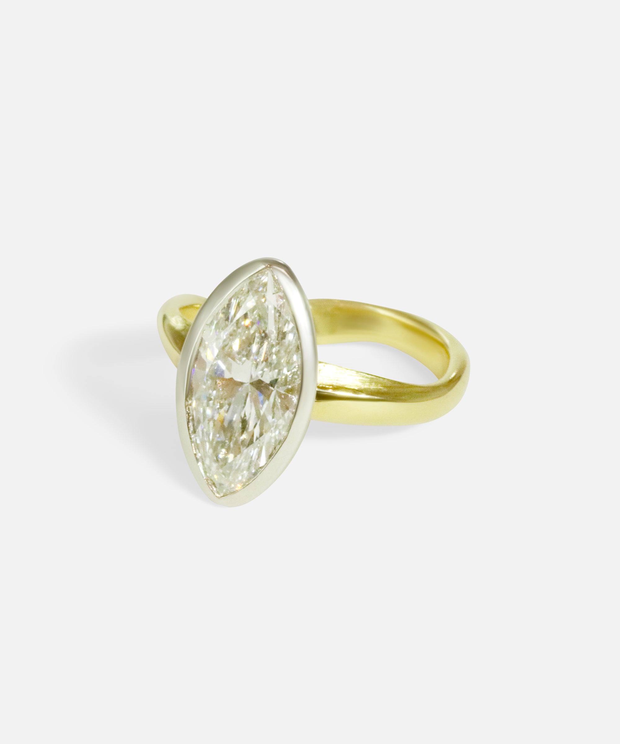 Alternative side view of EunhaSoo Ring / Lab Marquise Diamond by Young Sun Song