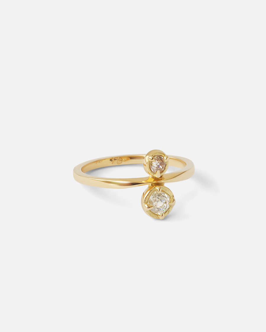 Toi Et Moi / Old Mine Cut Diamond Ring By fitzgerald jewelry in rings Category