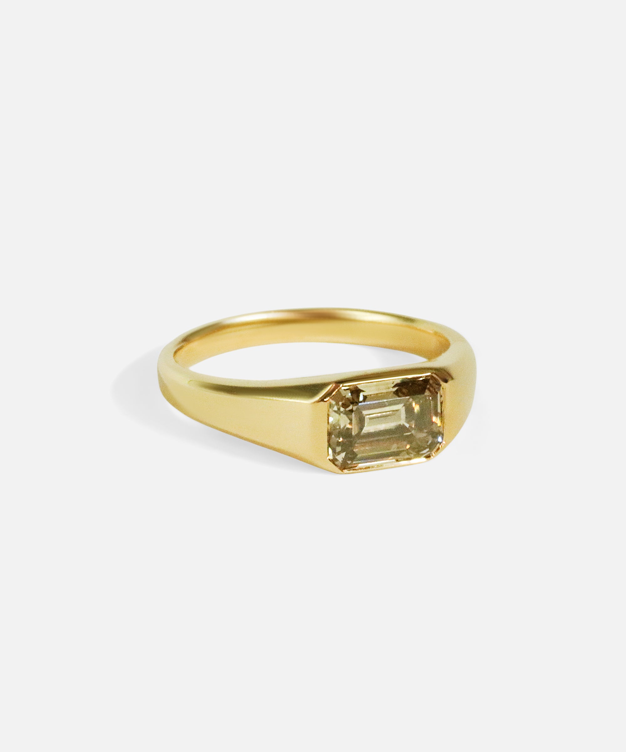 Side view of Hideo / Desert Emerald Cut Diamond Ring by Joko