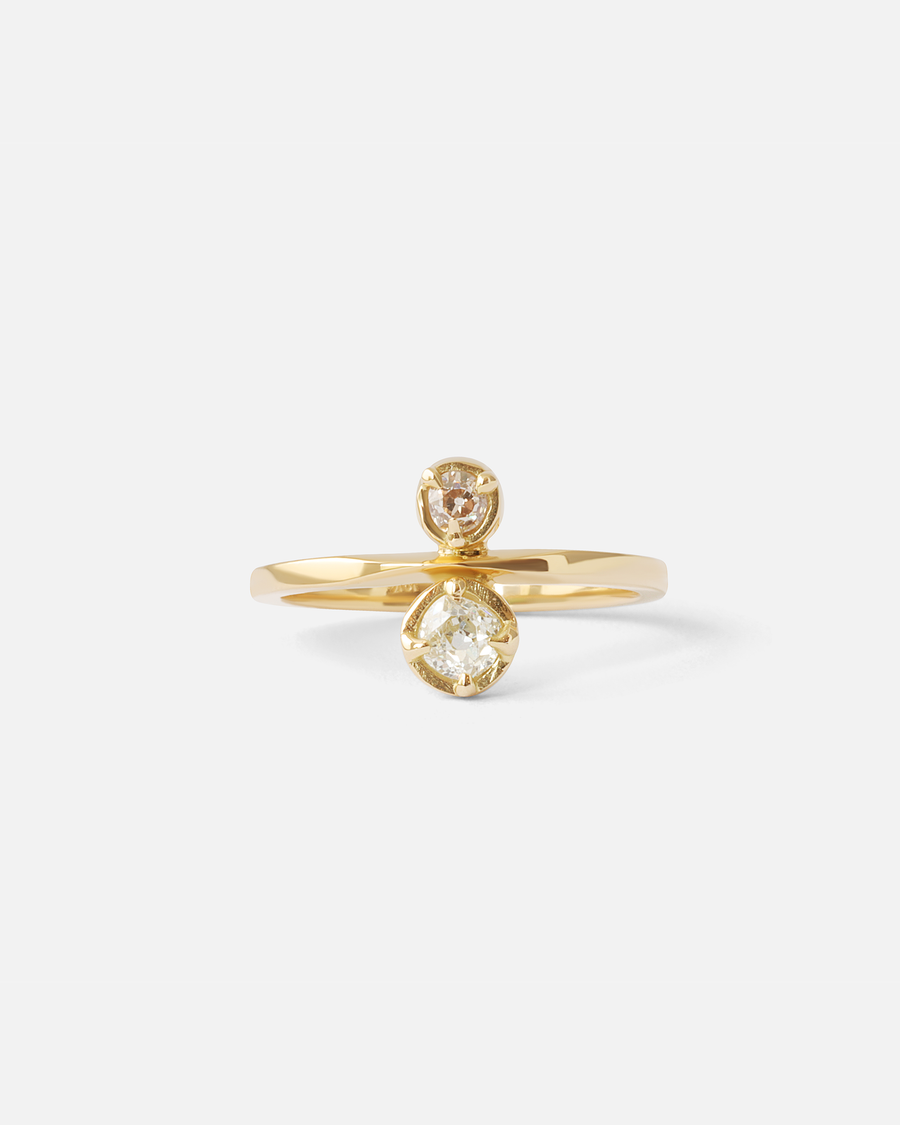 Toi Et Moi / Old Mine Cut Diamond Ring By fitzgerald jewelry in rings Category