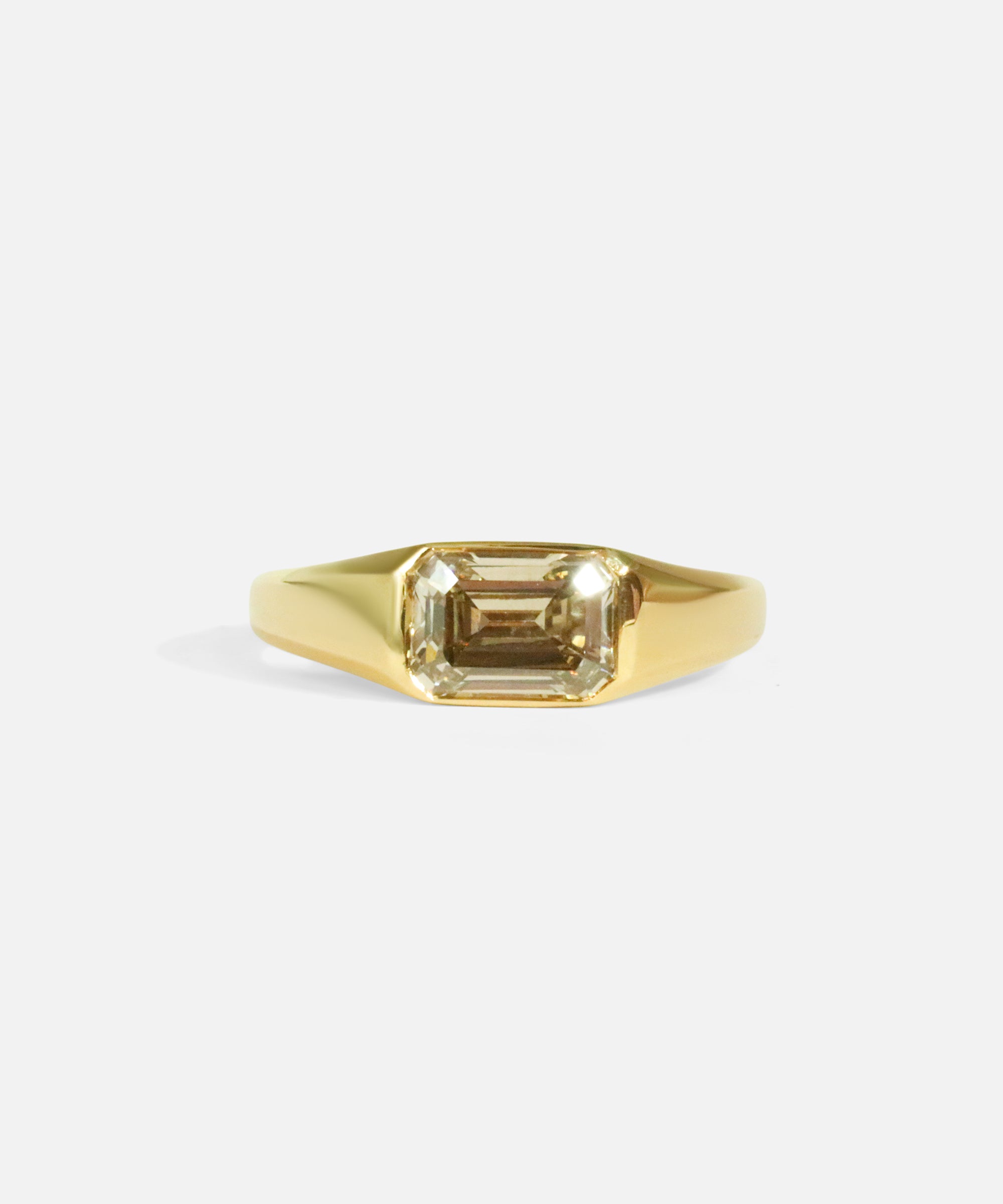 Front view of Hideo / Desert Emerald Cut Diamond Ring by Joko