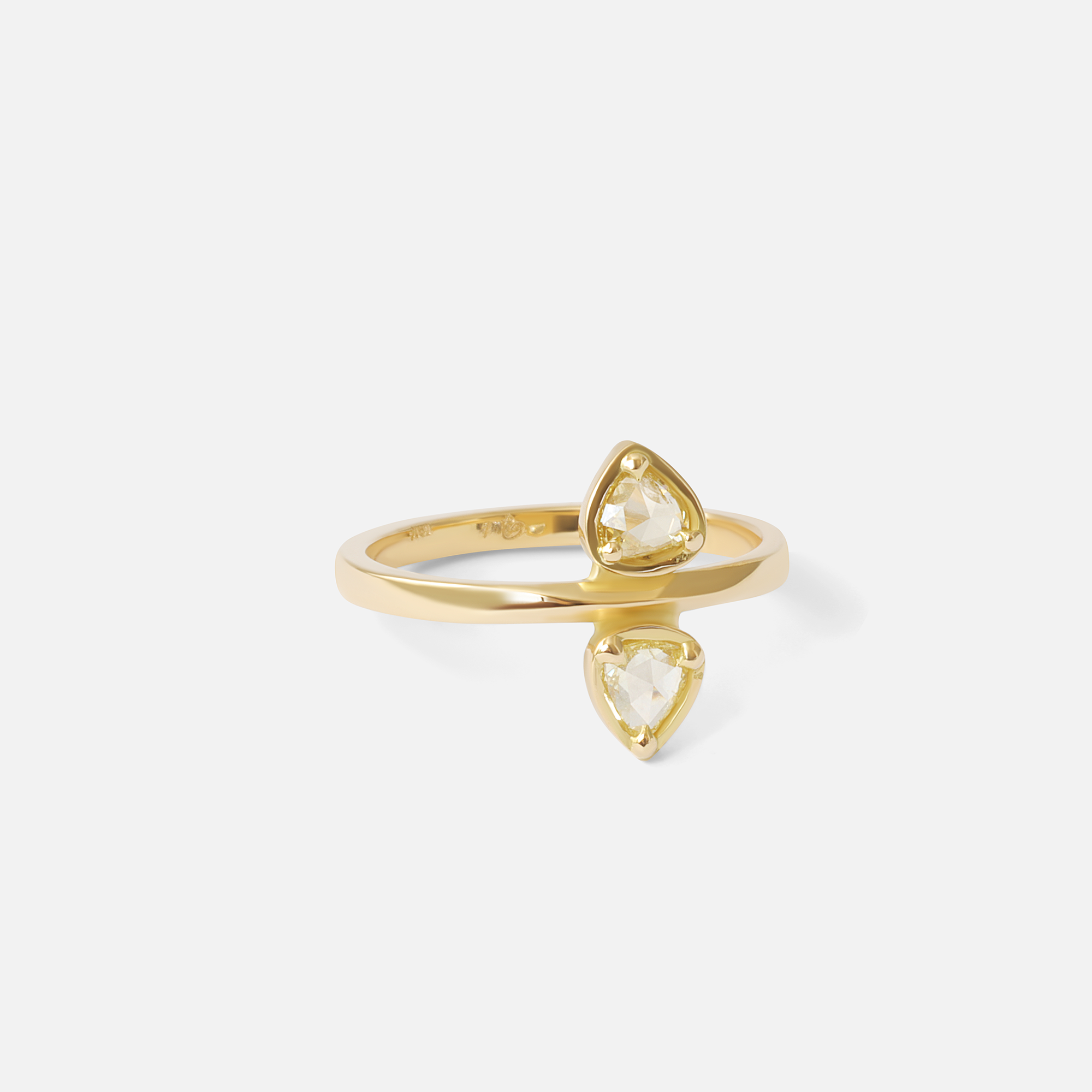 Toi Et Moi / 0.4ct Yellow Heart Diamond Ring By fitzgerald jewelry in rings Category