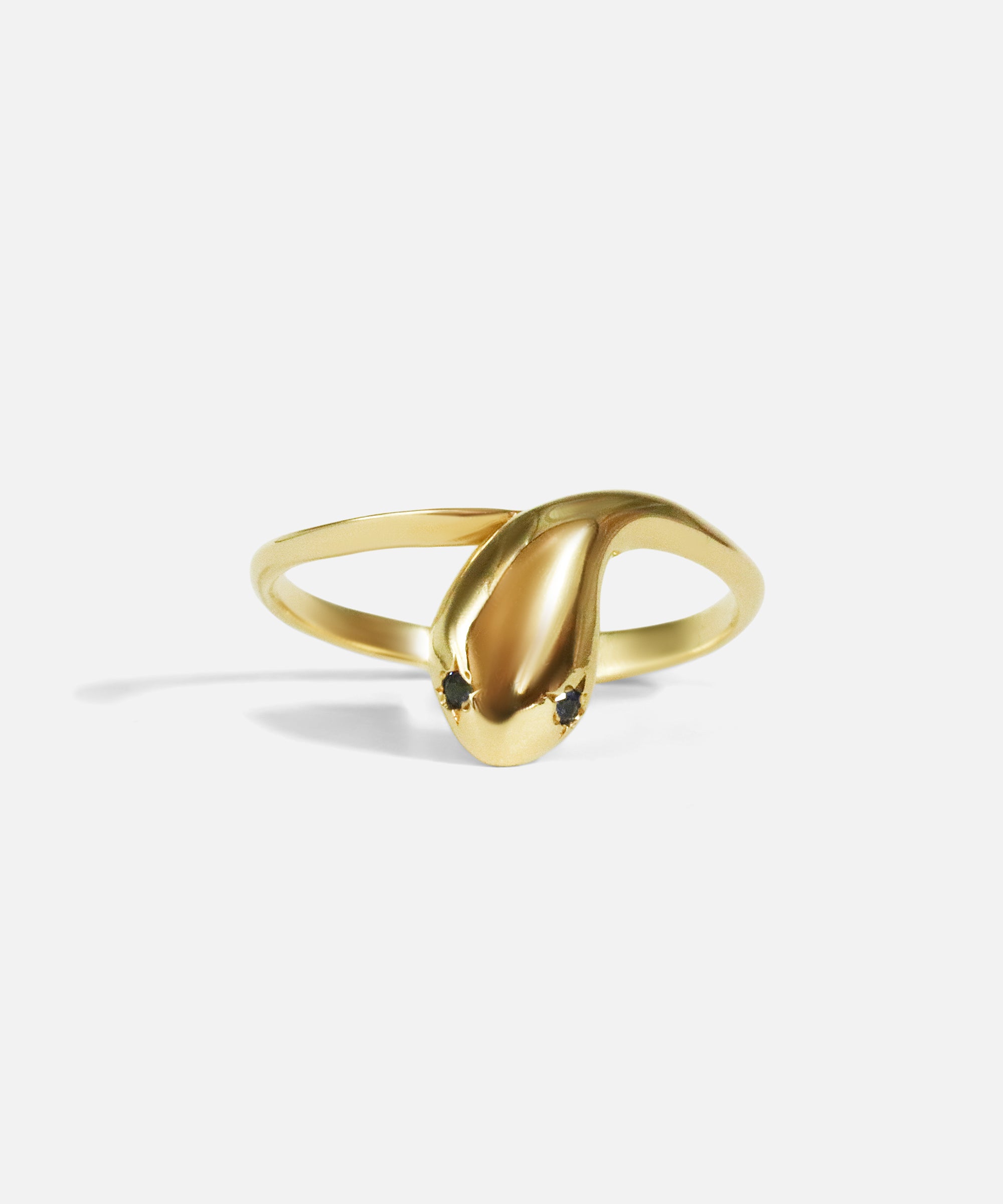 Front view of Ophidia Minimalist Stacking Ring / Blue Sapphire by Ides