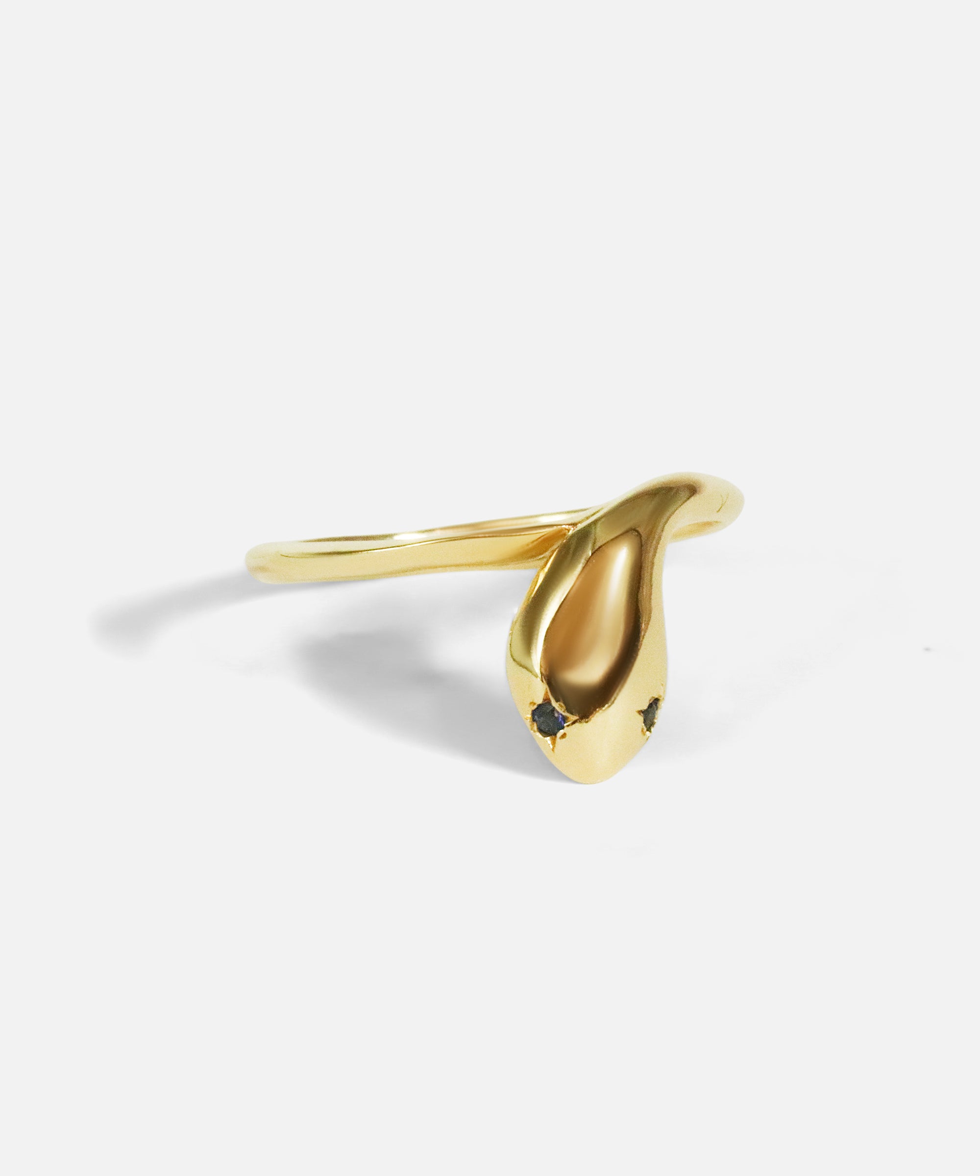 Side view of Ophidia Minimalist Stacking Ring / Blue Sapphire by Ides