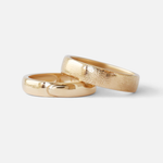 Stacked View of All That Glitters Band / 5mm in 14k yellow gold with Sparkling Crescent Band by Young Sun Song