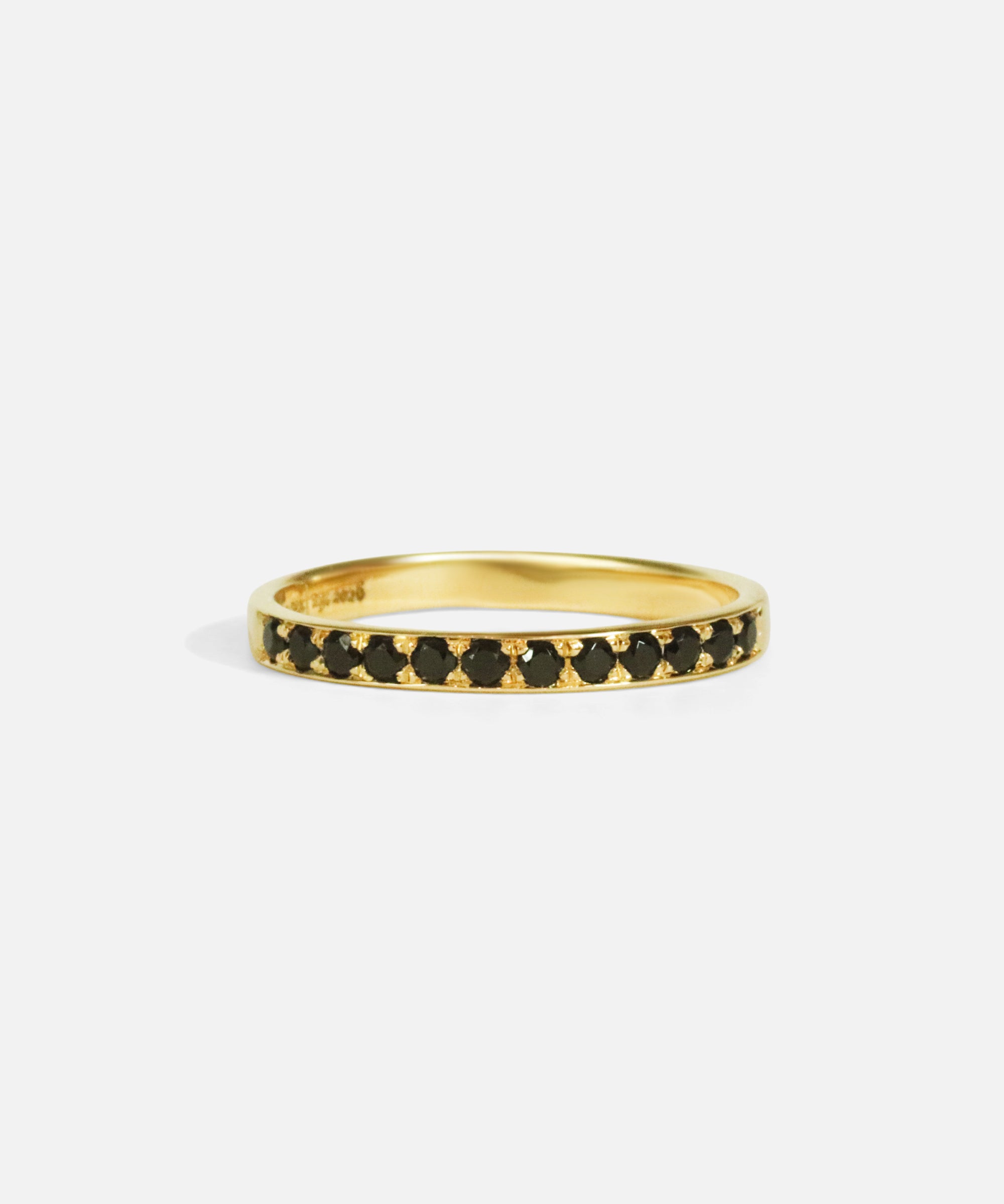 Front view of Precision Pave Band / Black Spinel by Ides