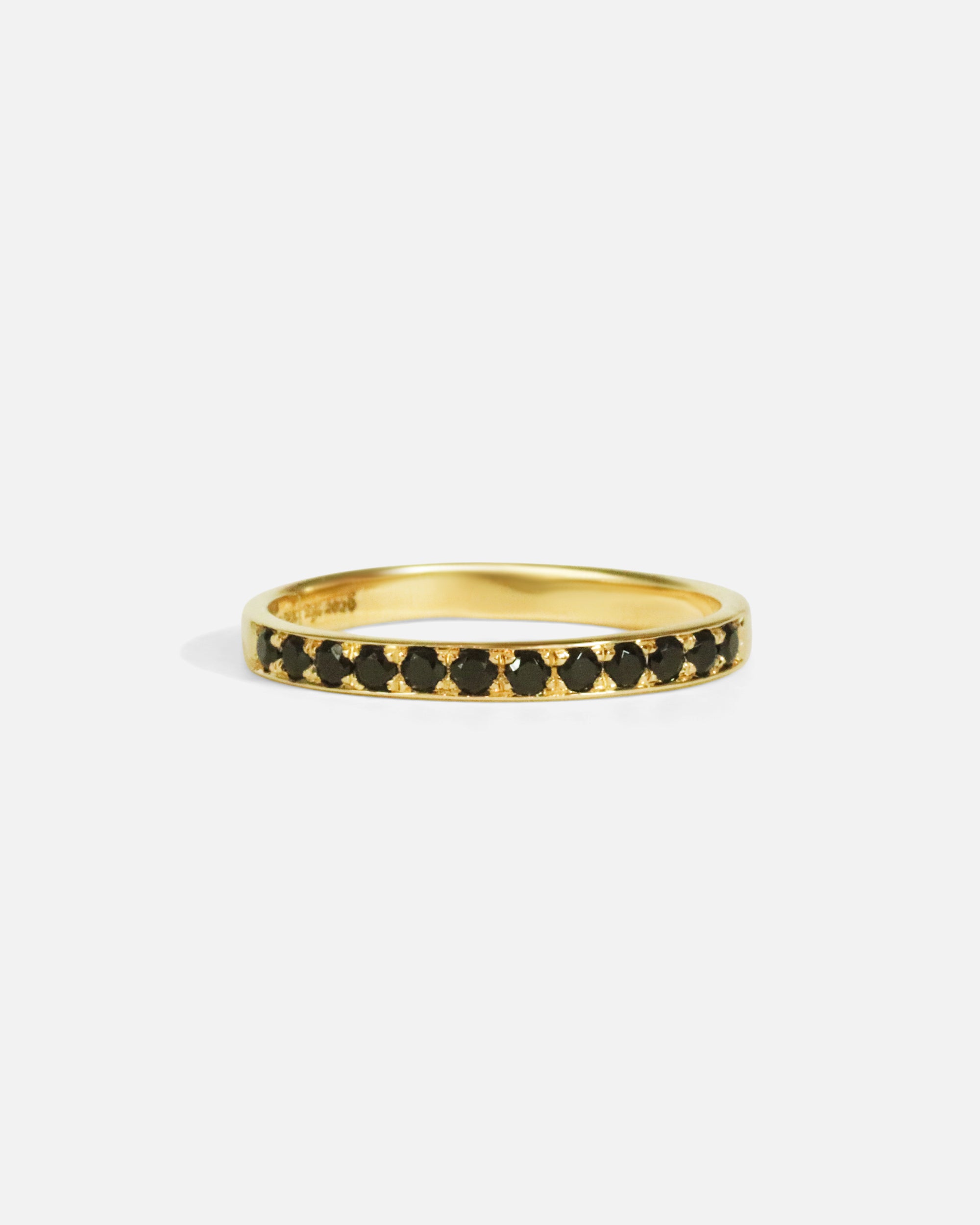 Front view of Precision Pave Band / Black Spinel by Ides