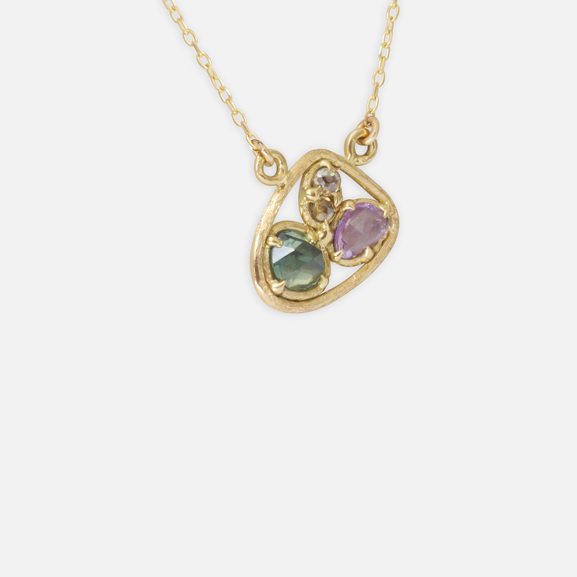 Silk / Pastel Sapphire Pendant By Hiroyo