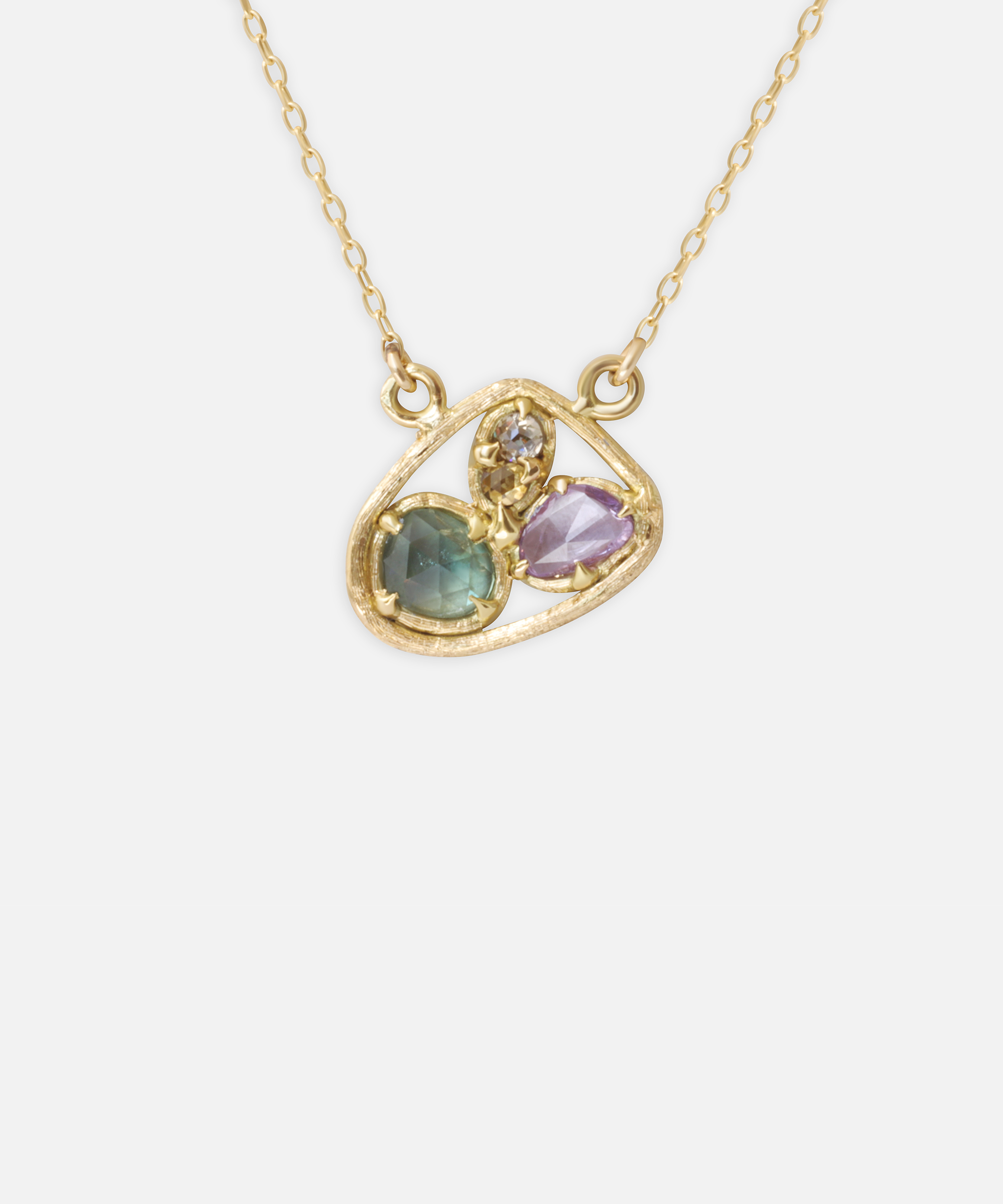 Silk / Pastel Sapphire Pendant By Hiroyo