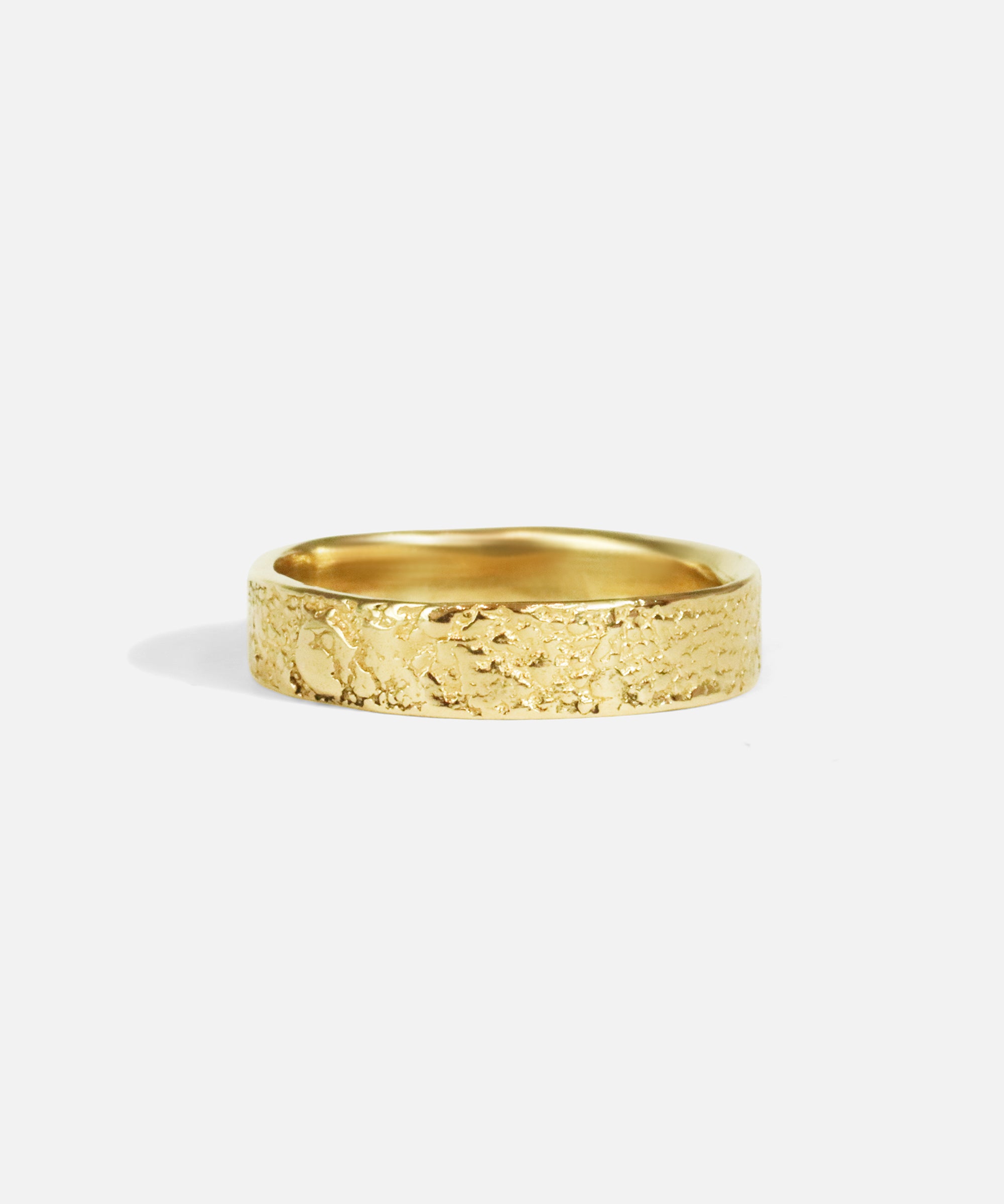 Front view of Petra Band in 14k yellow gold by Ides