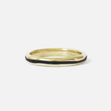 Front view of Creek Inlay Band in 14k yellow gold by Kestrel Dillon