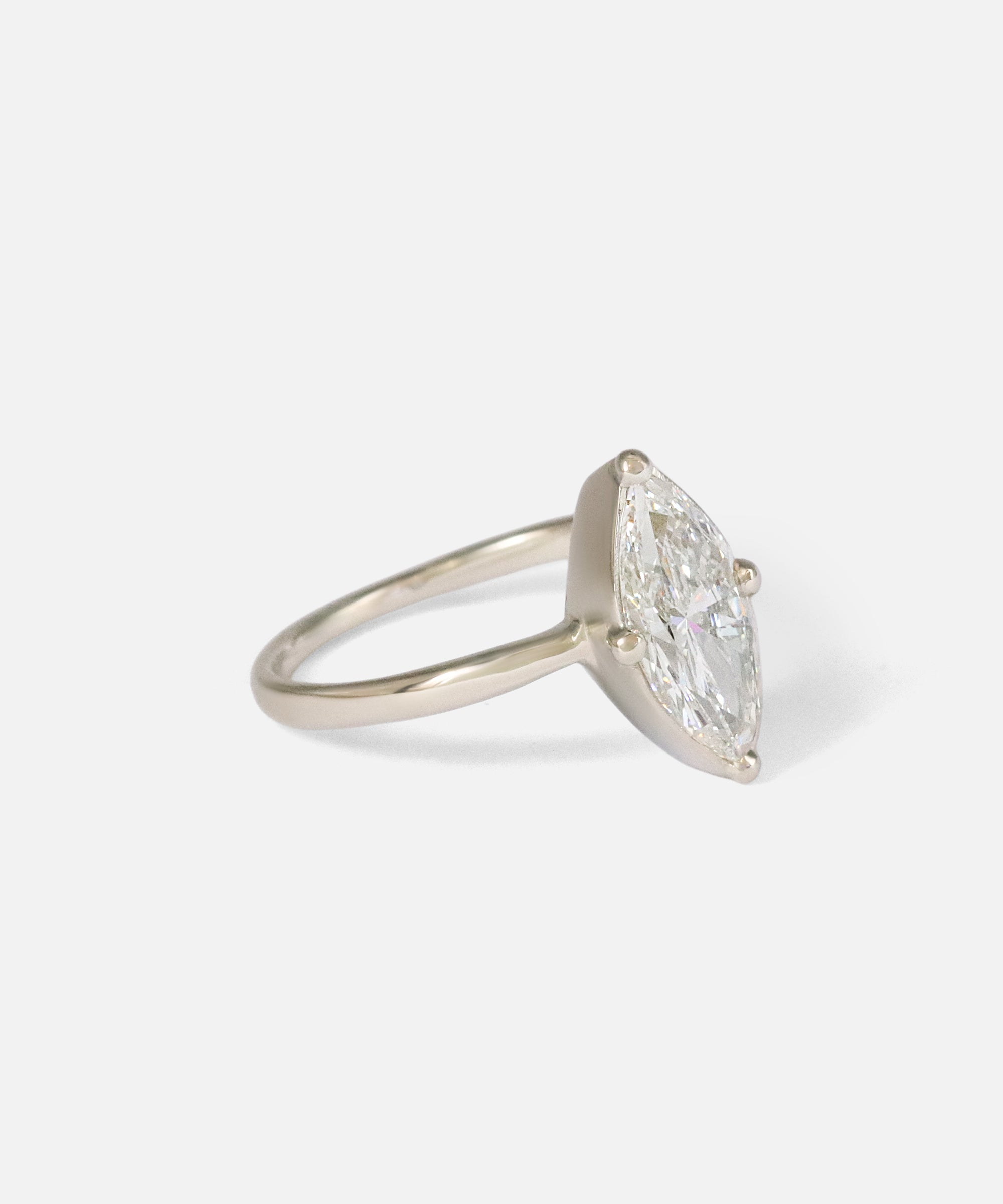 Angled side view of Dew 53 / Marquise Diamond Ring by Hiroyo