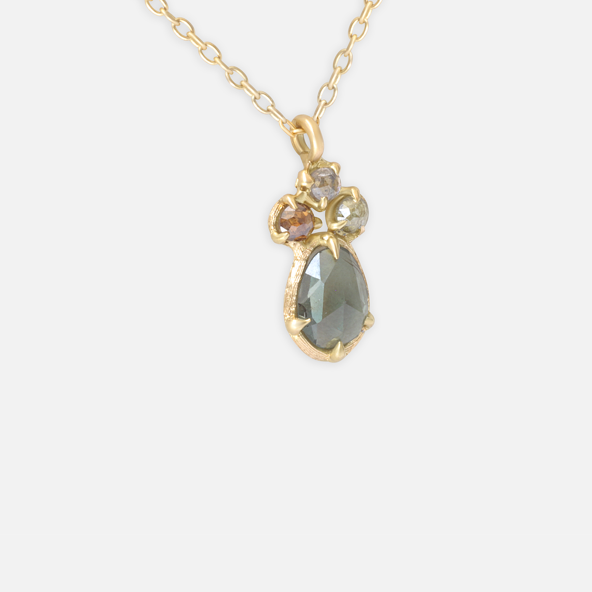 Silk / Grey and Orange Sapphire Pendant By Hiroyo in pendants Category