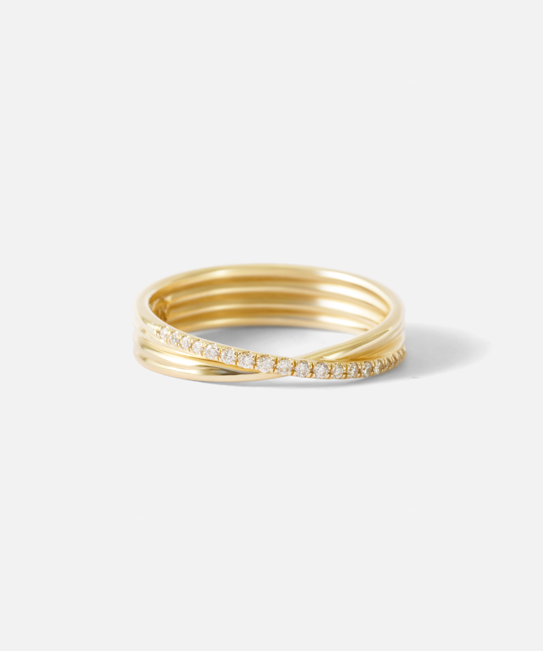 Front view of Farfalle / Pave Diamond Band by Ruoria