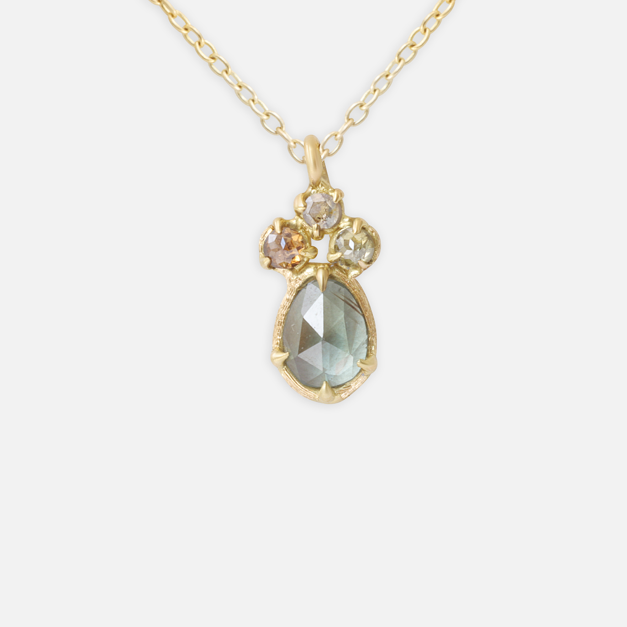 Silk / Grey and Orange Sapphire Pendant By Hiroyo in pendants Category