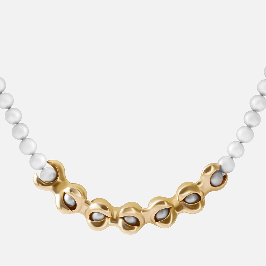 X Pearl Necklace / 6mm By Lucia B Marti in pendants Category