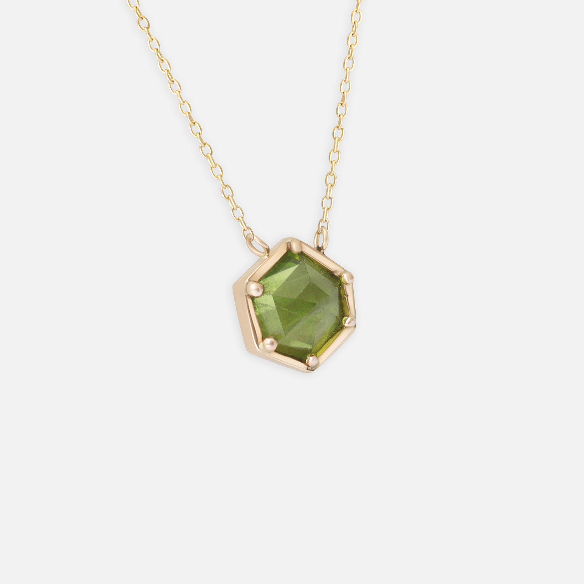 Pebble / Peridot Freeform Pendant By fitzgerald jewelry