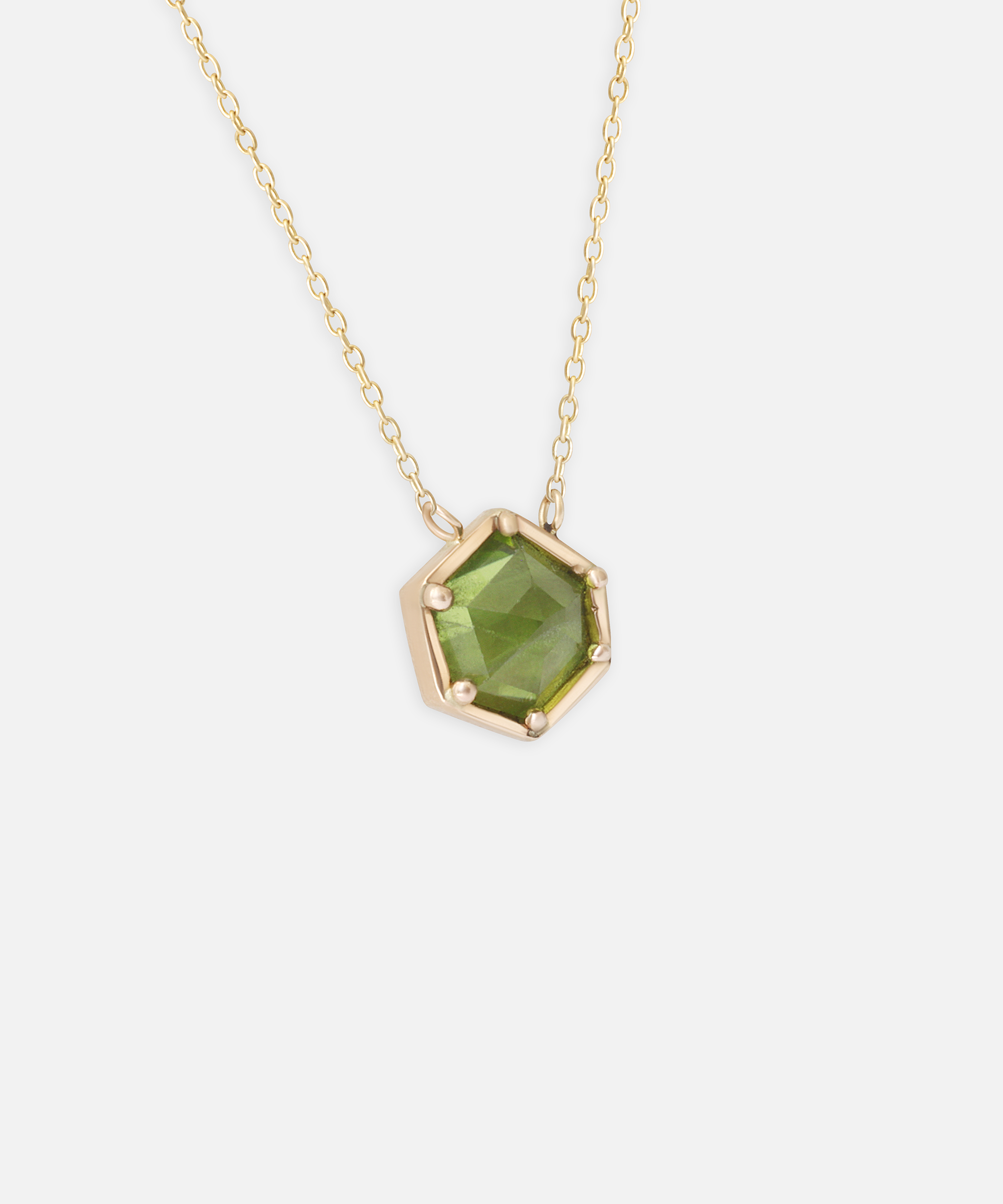Pebble / Peridot Freeform Pendant By fitzgerald jewelry