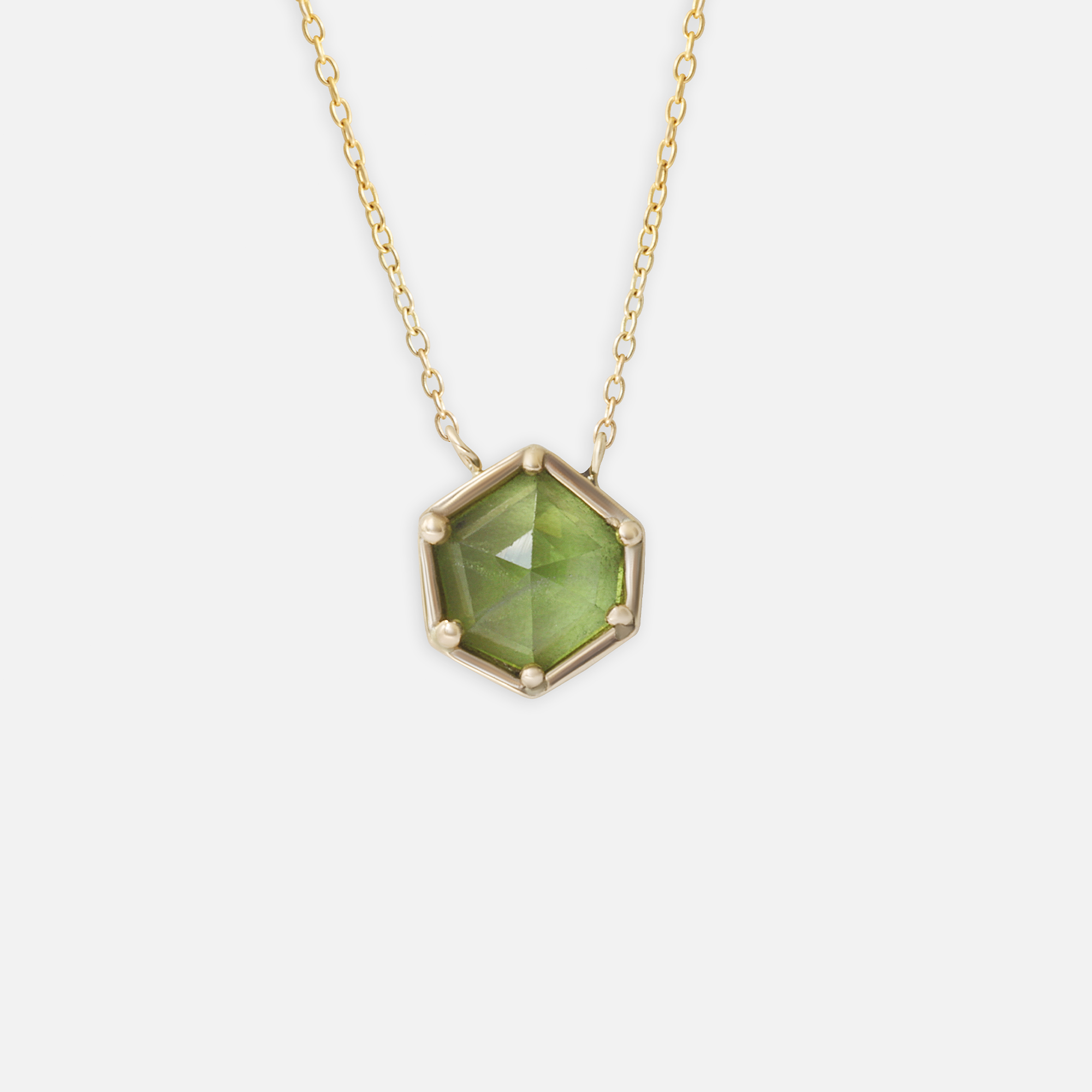 Pebble / Peridot Freeform Pendant By fitzgerald jewelry