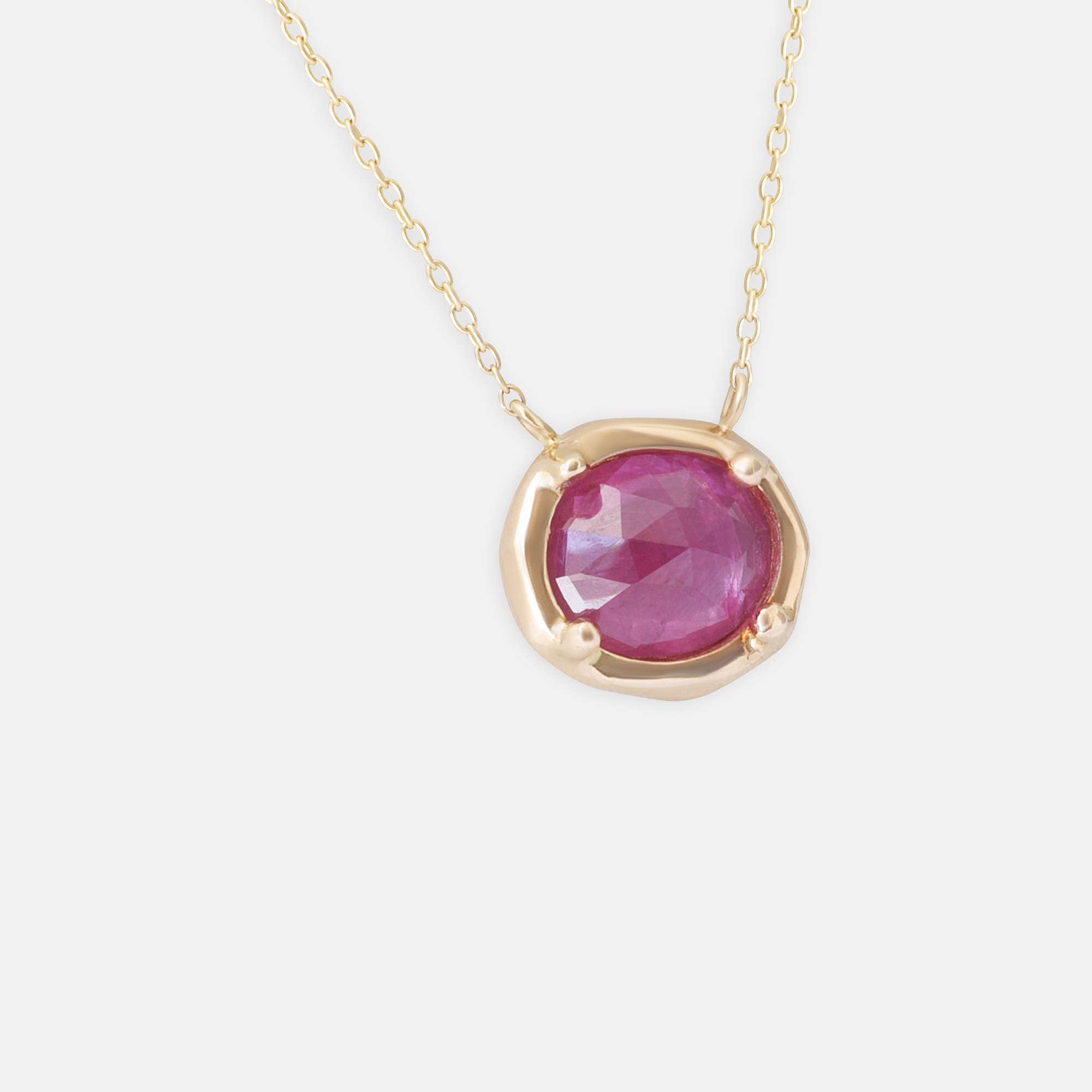 Pebble / Ruby Freeform Pendant By fitzgerald jewelry in pendants Category