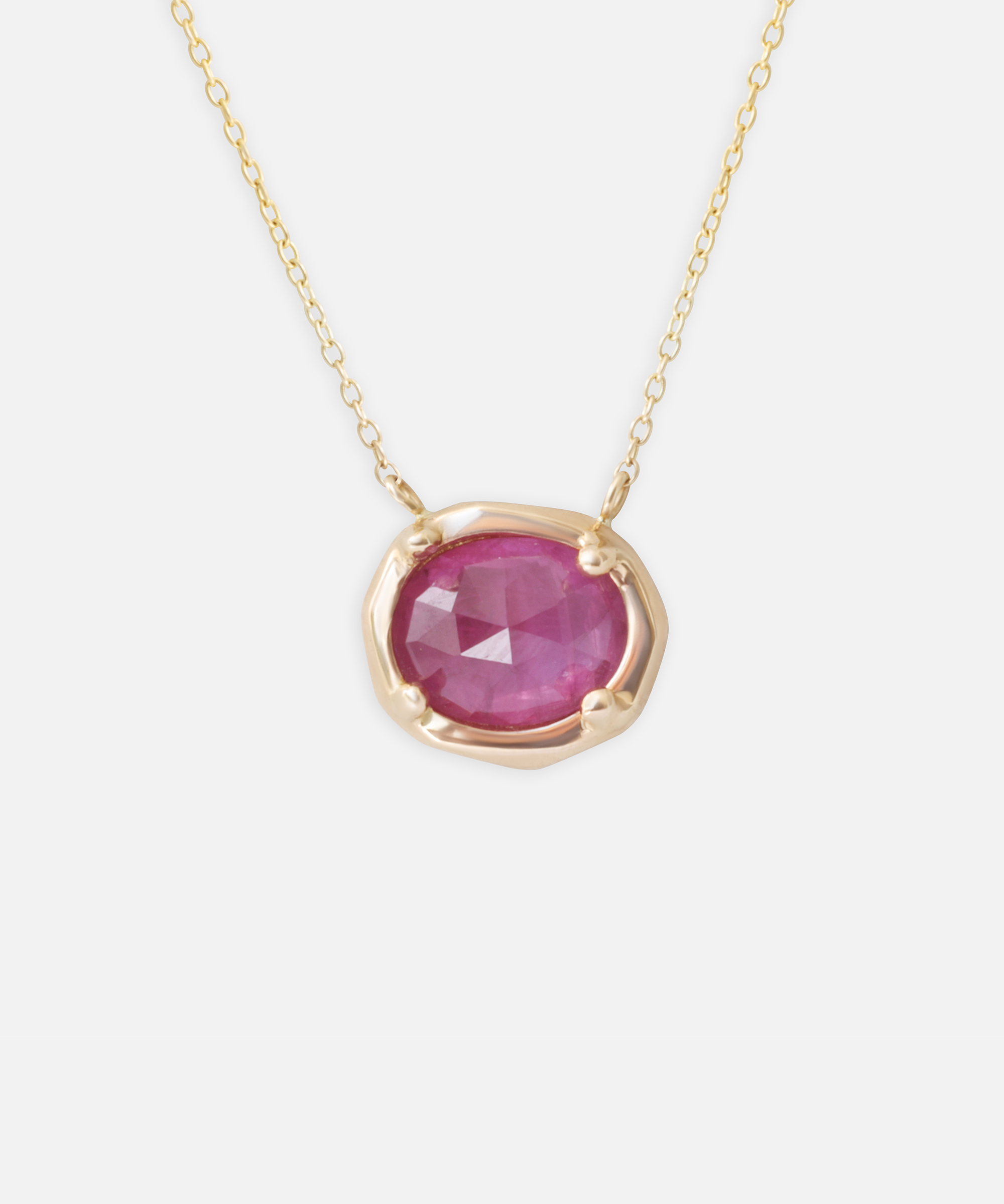 Pebble / Ruby Freeform Pendant By fitzgerald jewelry