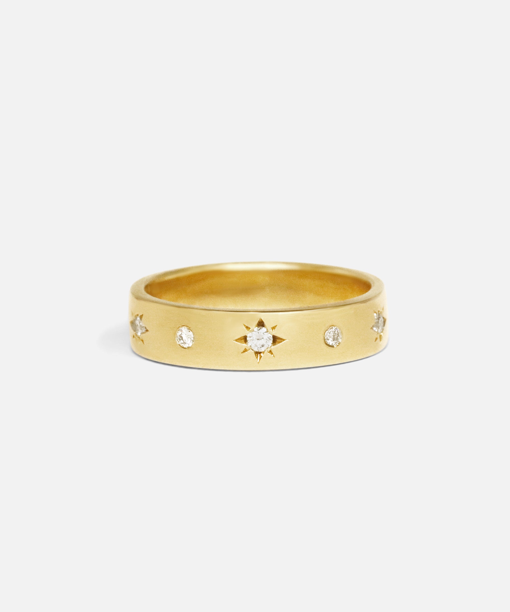Front view of Shimmer Flat Band / White Diamonds by Ciara Alice