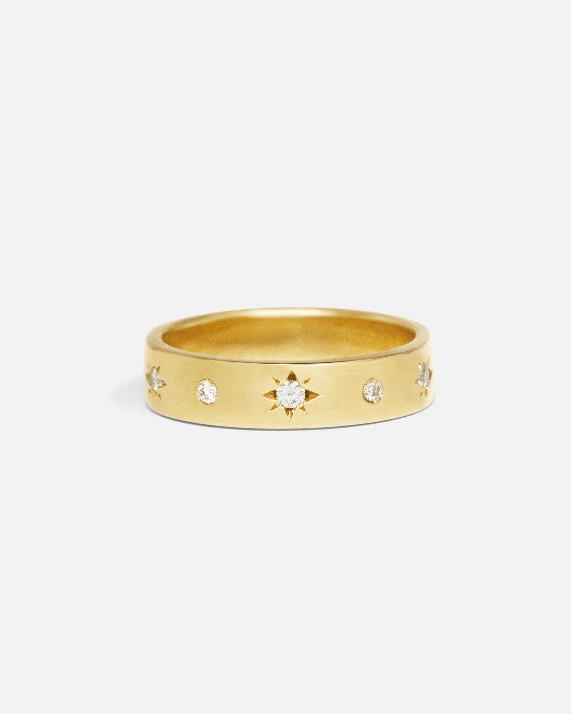 Front view of Shimmer Flat Band / White Diamonds by Ciara Alice