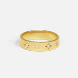 Side view of Shimmer Flat Band / White Diamonds by Ciara Alice