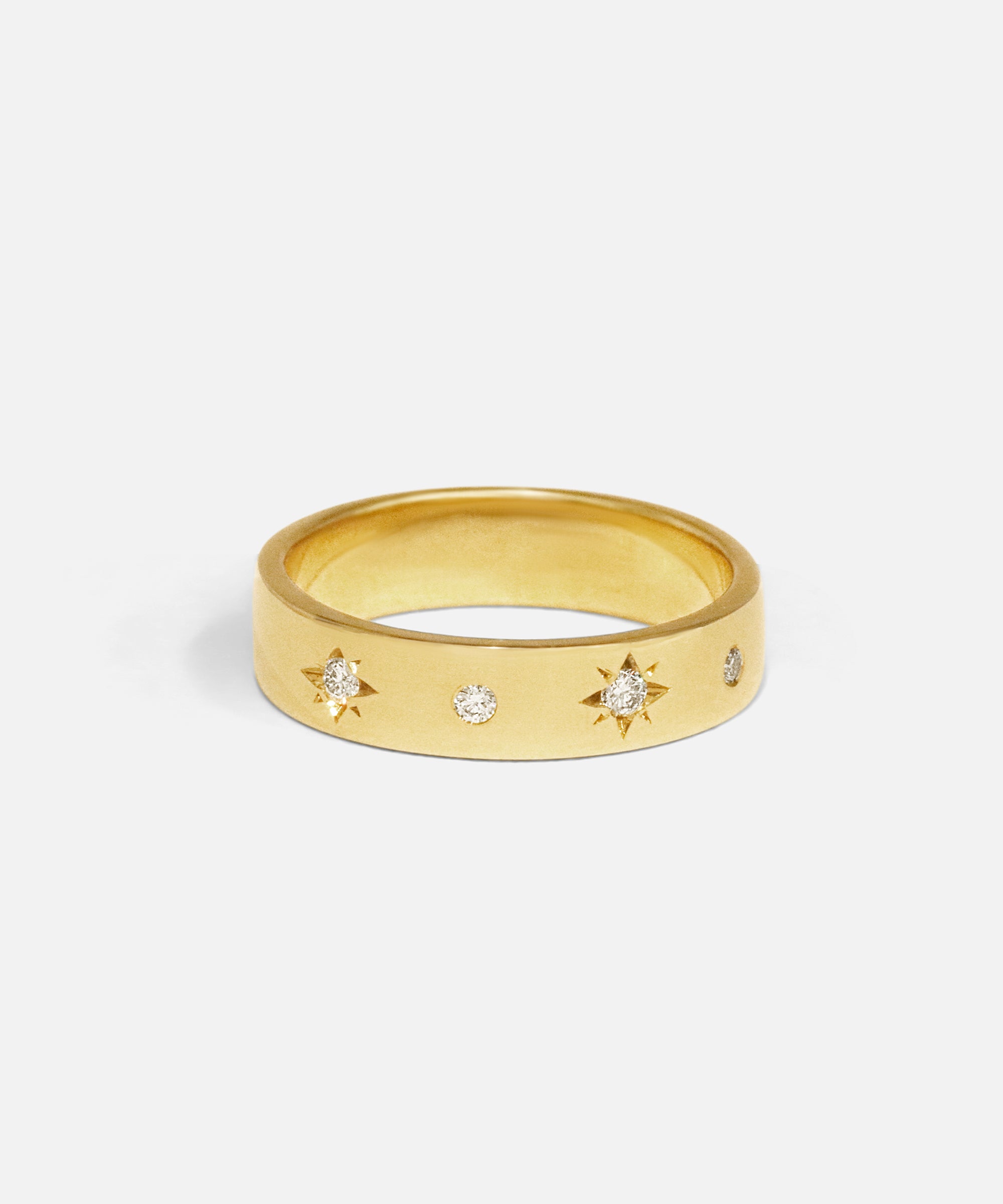 Side view of Shimmer Flat Band / White Diamonds by Ciara Alice