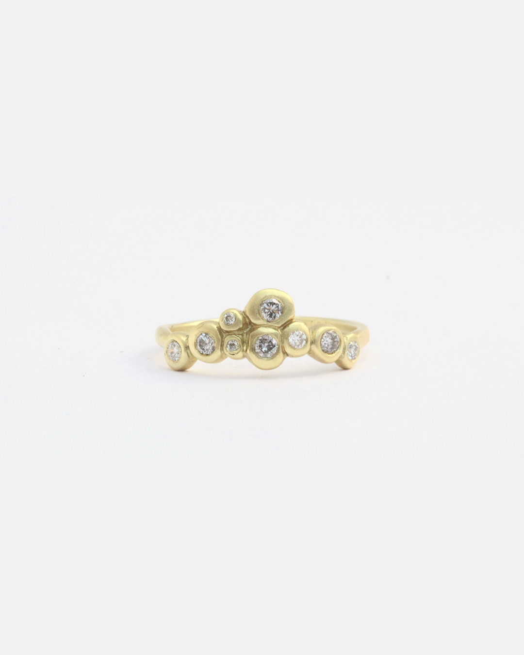 Bubble 8 / Grey and White Diamond Ring By Hiroyo