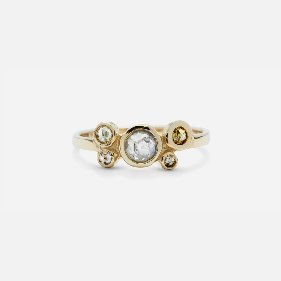 Bubble 25 / Rose Cut Colored Diamond Ring By Hiroyo