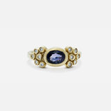 Bubble 4 / Iolite and White Diamond Ring By Hiroyo