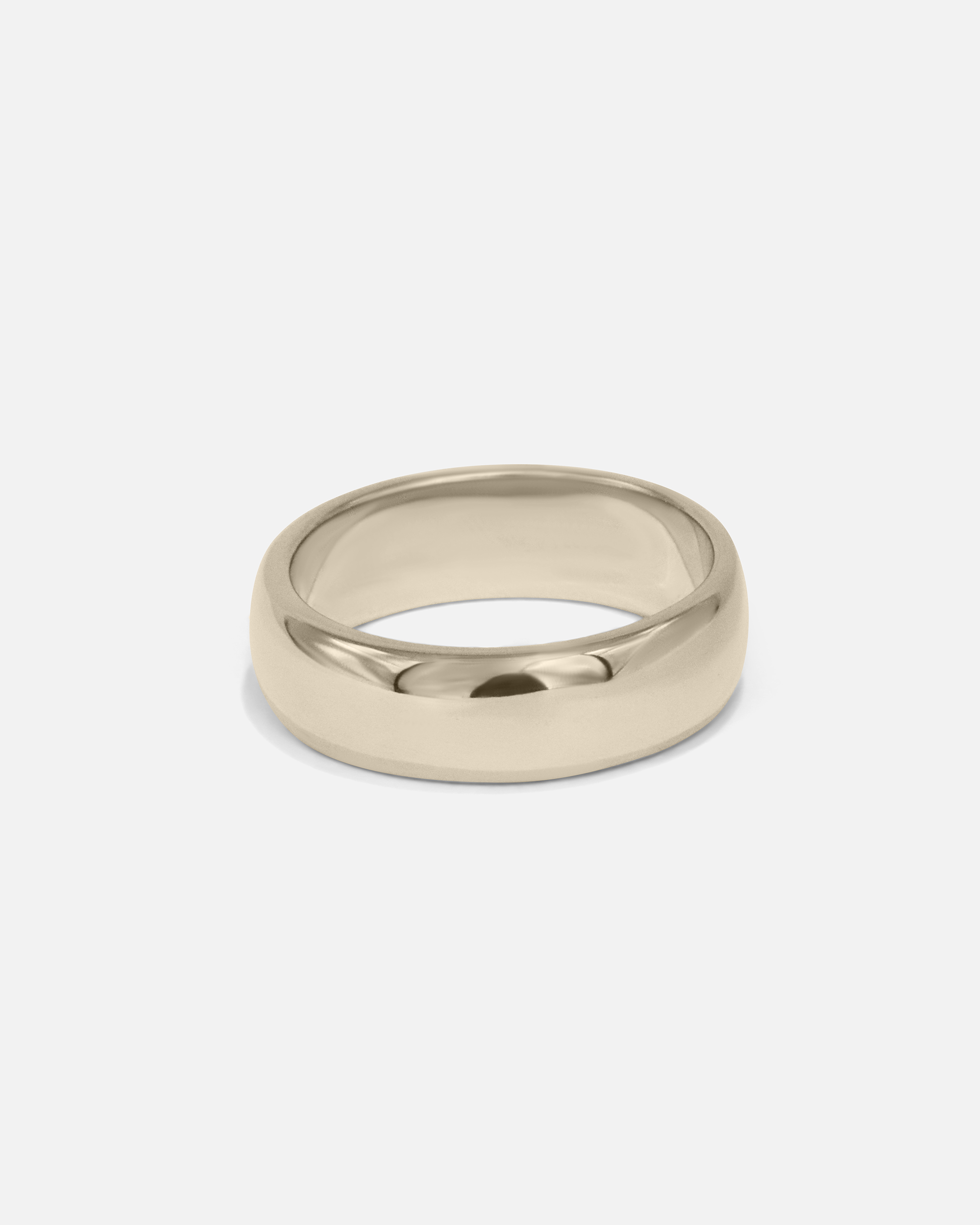 Side view of Dome Band / 6mm in 14k White Gold