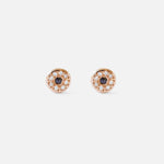 White & Black Diamond Disk / Rose Studs By Ariko