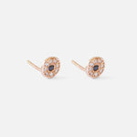 White & Black Diamond Disk / Rose Studs By Ariko