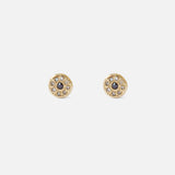 White & Black Diamond Disk / Yellow Studs By Ariko