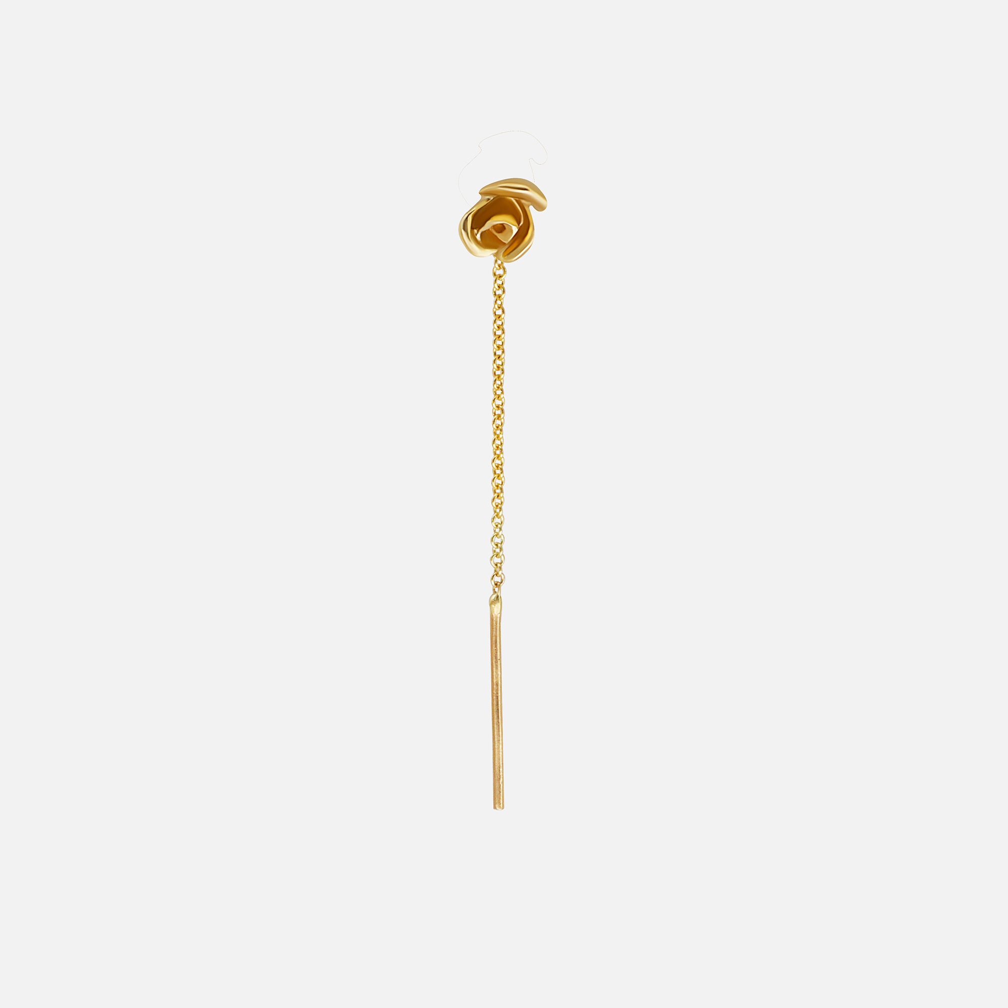 Rose Bud / Chain Earring By Akiko in earrings Category