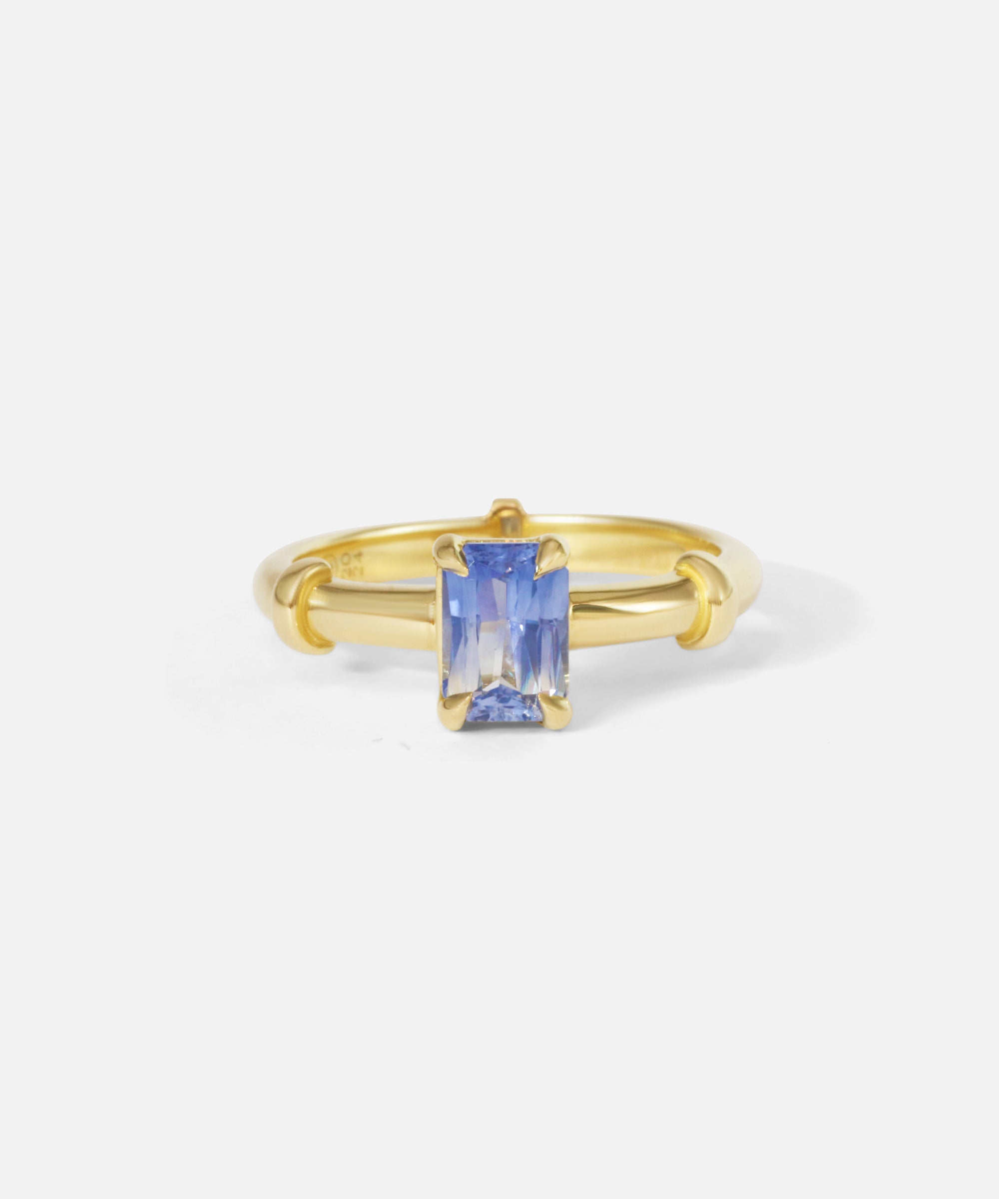 Front view of Orion Solitaire Blue Sapphire Ring