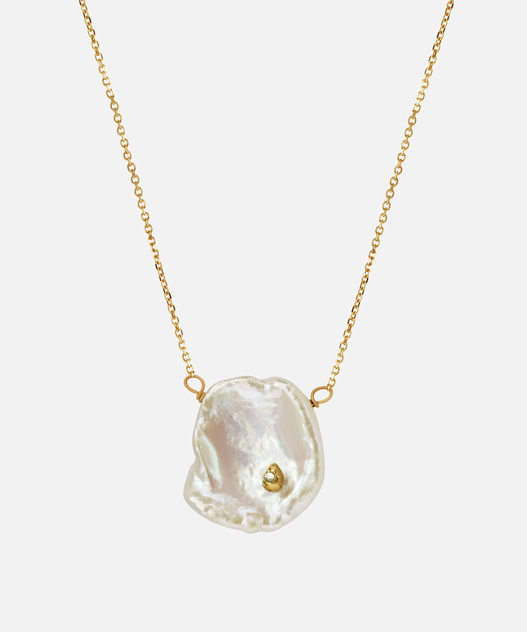 Front view of Keshi Petal / Pearl and Diamond