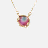 Front view of Pentagon Watermelon Tourmaline and Diamond / Pendant