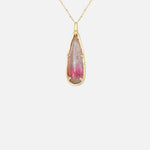 Front view of Light Pear Watermelon Tourmaline / Pendant