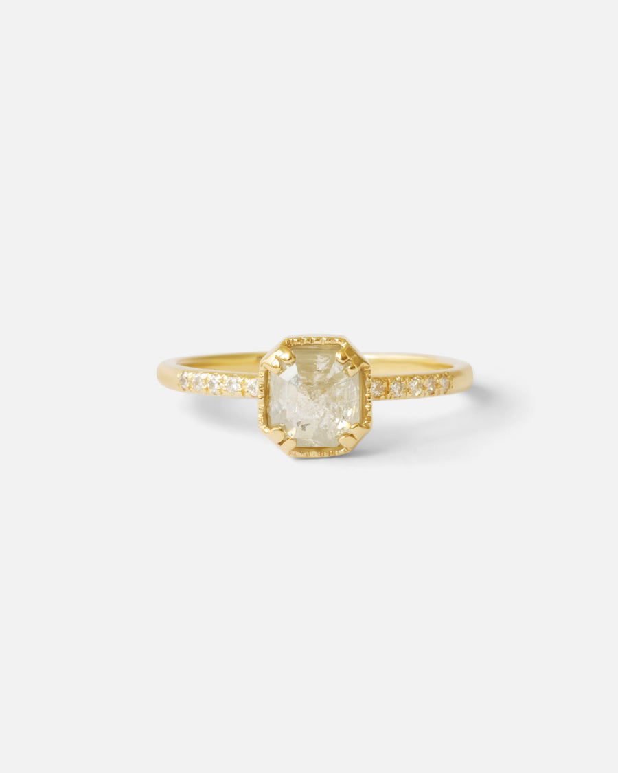 Cushion Rose Cut Light Grey Diamond Ring By Ariko in ENGAGEMENT Category