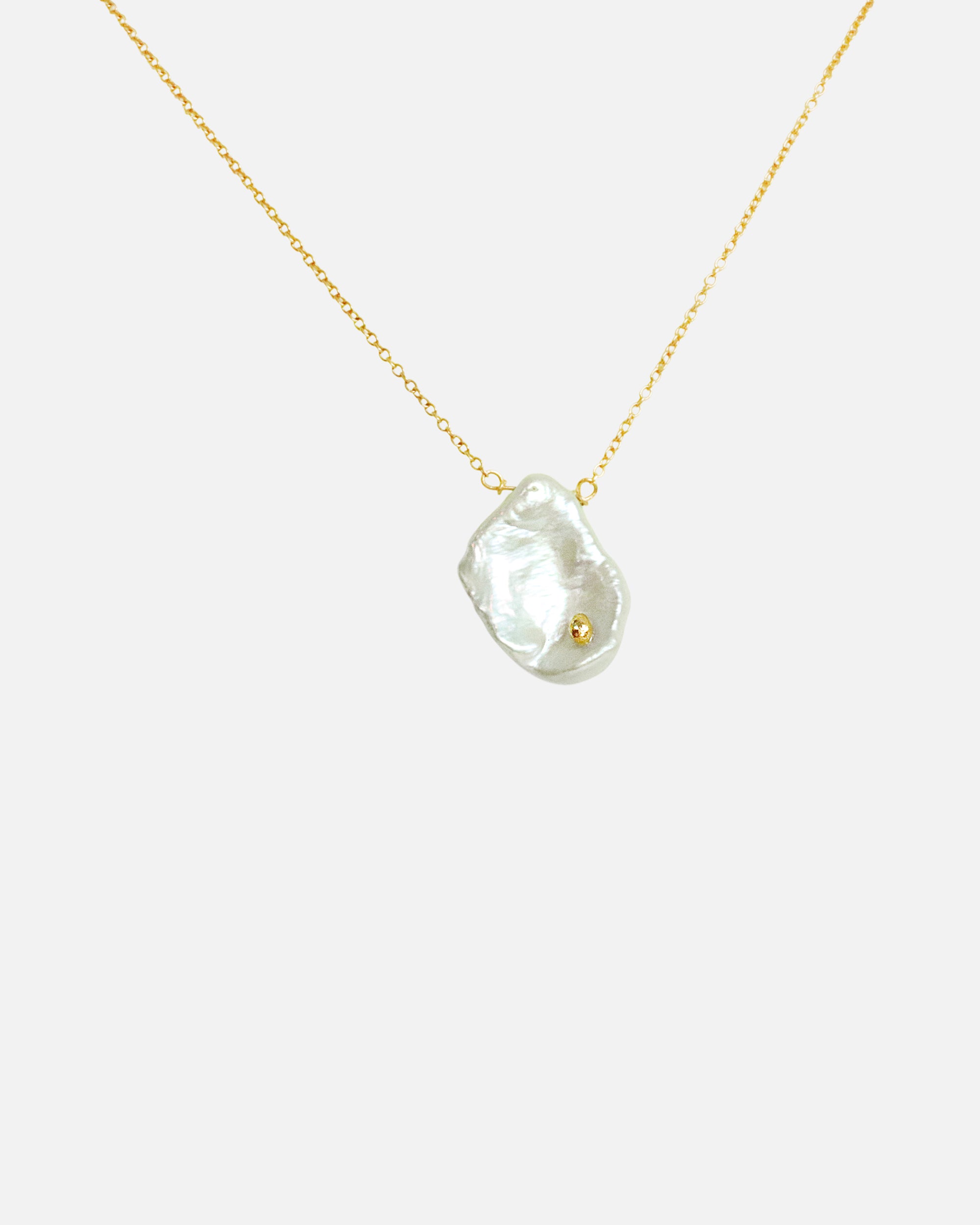 Ariko Jewelry - Keshi Petal / Pearl and Diamond Necklace VI